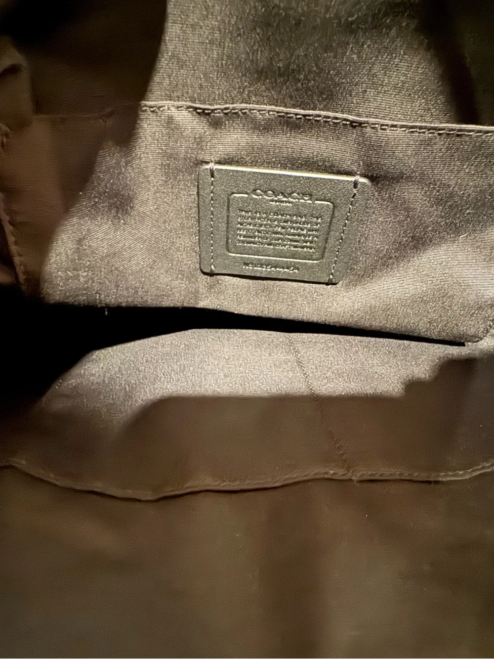 Coach Black Saffiano Leather Tote Bag (see pics, has tear in one of the straps )